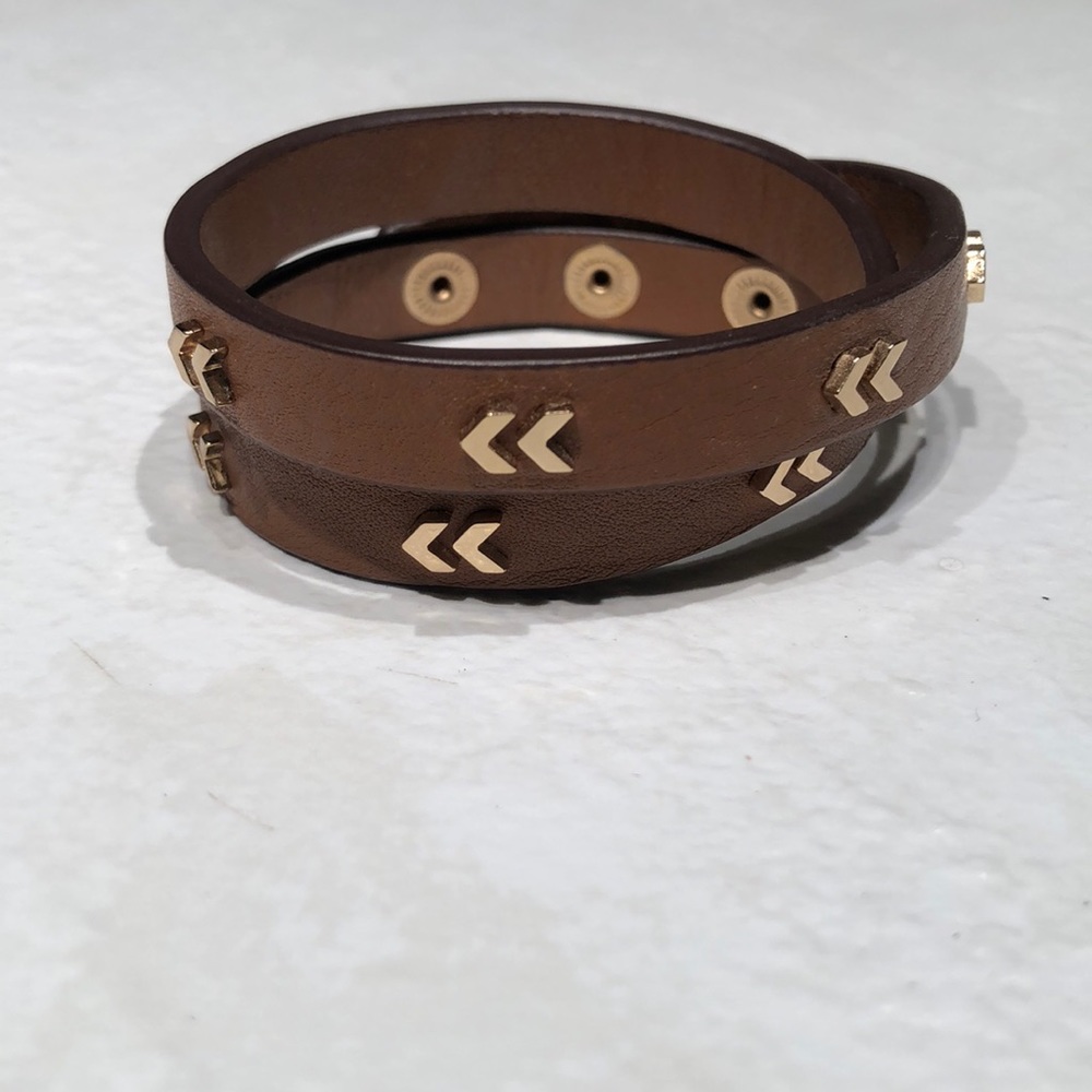S&D Retired Leather Chevron Wrap Bracelet
